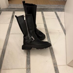 Zara Black Kids Boots with Buckle